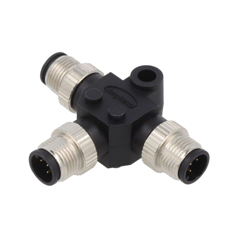 Adaptor în T; M12 tată x3; cod A-DeviceNet / CANopen; PIN: 5 Adaptor în T; M12 tată x3; cod A-DeviceNet / CANopen; PIN: 5