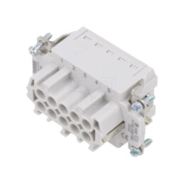 Conector: HDC; mamă; 500V; 16A; PIN: 10; Dispunere: 10+PE; push-in