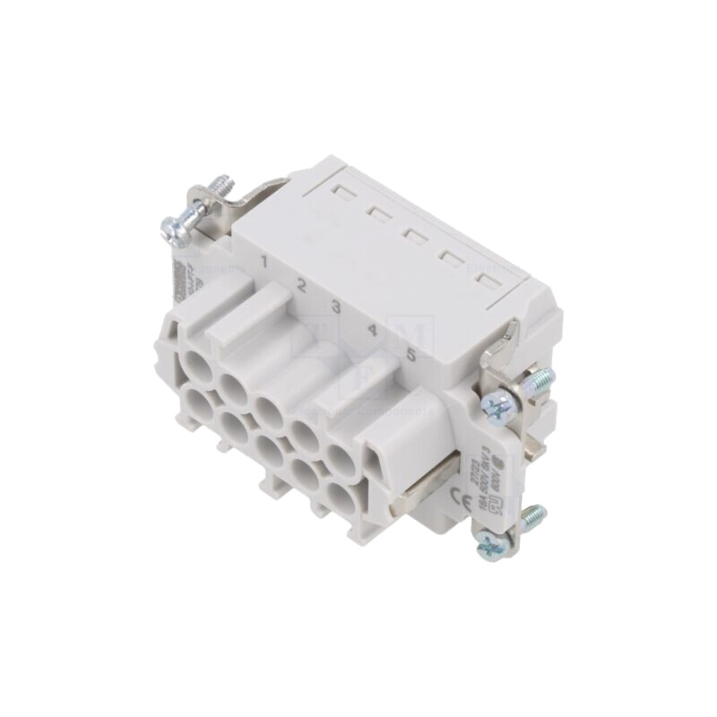 Conector: HDC; mamă; 500V; 16A; PIN: 10; Dispunere: 10+PE; push-in Conector: HDC; mamă; 500V; 16A; PIN: 10; Dispunere: 10+PE; push-in