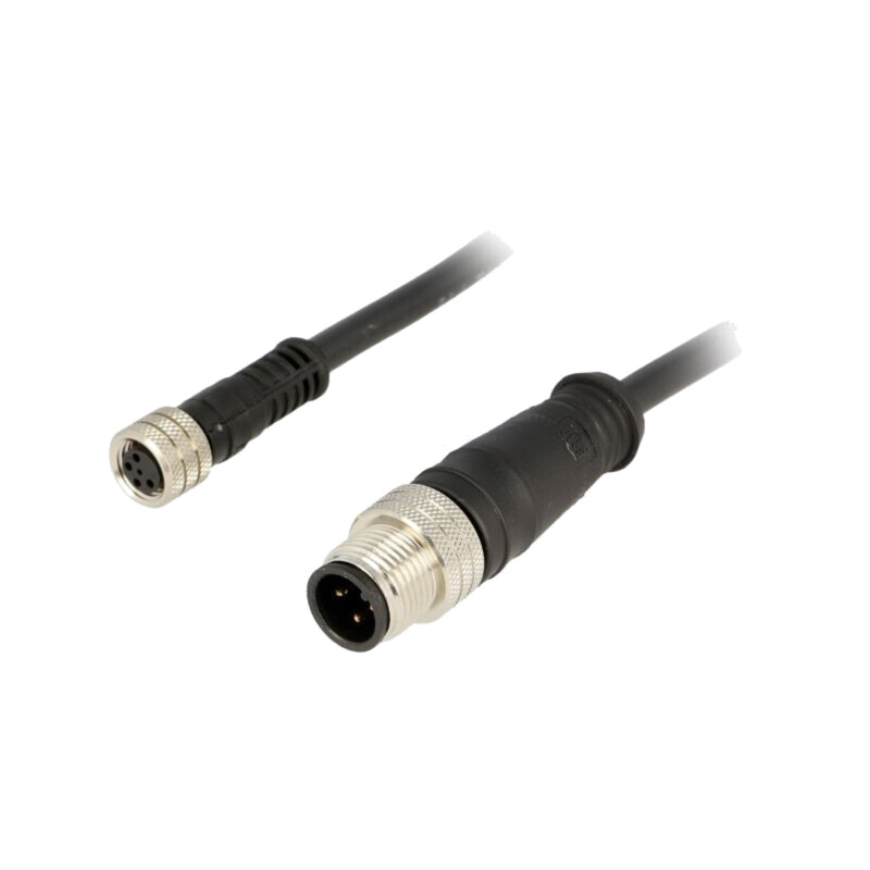 Cablu: pentru senzori/automatizări; M12-M8; PIN: 4; 3m; mufă; mufă Cablu: pentru senzori/automatizări; M12-M8; PIN: 4; 3m; mufă; mufă