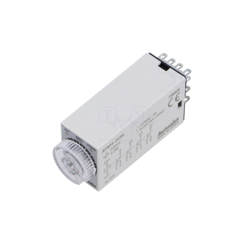 Timer; 1÷10s; 4PDT,releu; 250VAC/3A,24VDC/3A; Ualim: 24VDC; soclu