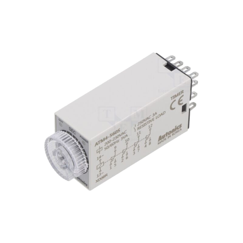 Timer; 6s÷60s; 4PDT,releu; 250VAC/3A,24VDC/3A; Ualim: 220VAC