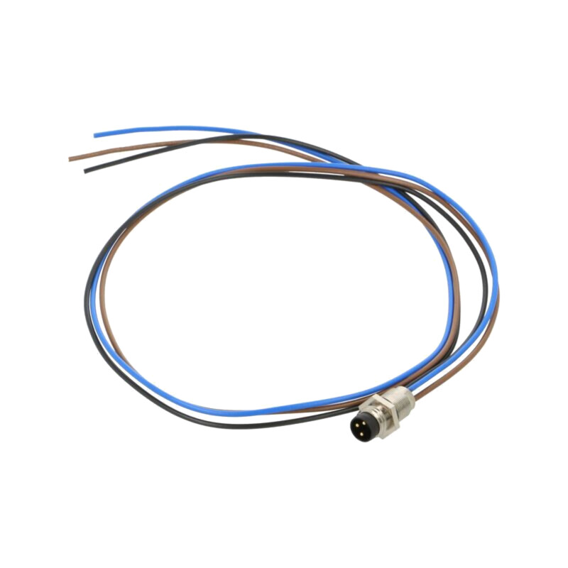 Connector: M8; male; PIN: 3; straight; for cable; plug; 4A; 60V
