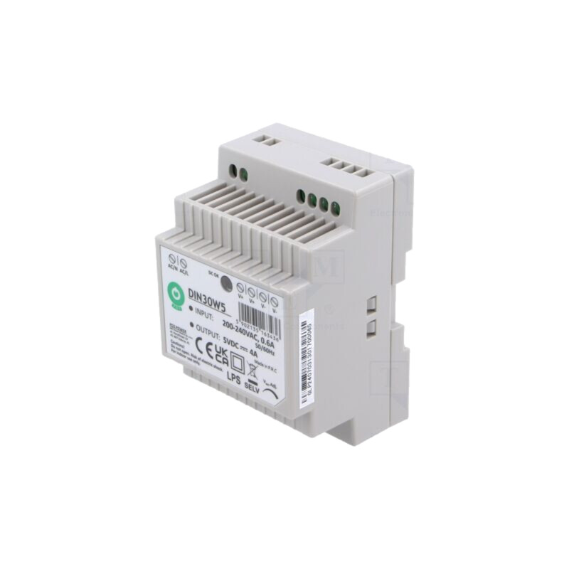 Alimentator: pulsatoriu; pentru şină DIN; 20W; 5VDC; 4A; OUT: 1