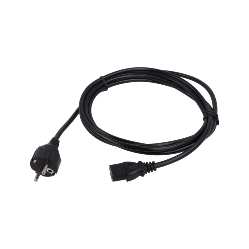 Cablu; 3x1mm2; CEE 7/7 (E/F) mufă,IEC C13 mamă; PVC; 3m; negru