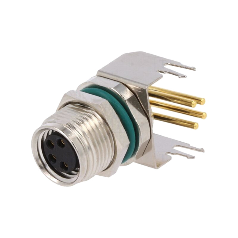 Conector: M8; mamă; PIN: 4; în unghi 90°; soclu; 4A; IP68; 30V; metal