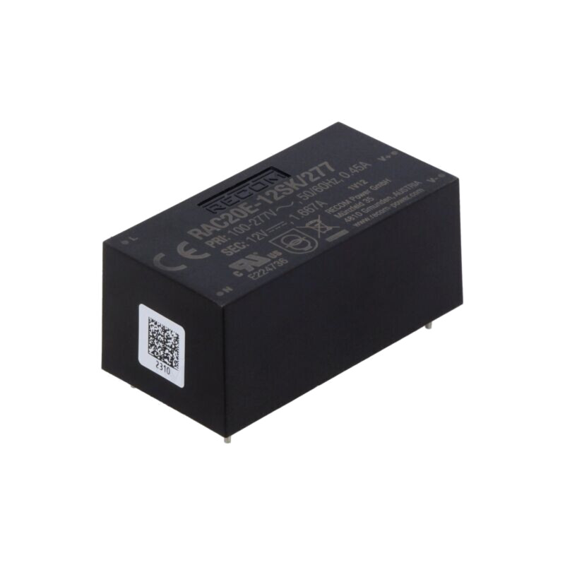 Convertor: AC/DC; 20W; Uintr: 85÷305VAC; 12VDC; Iieş: 1667mA; 83%