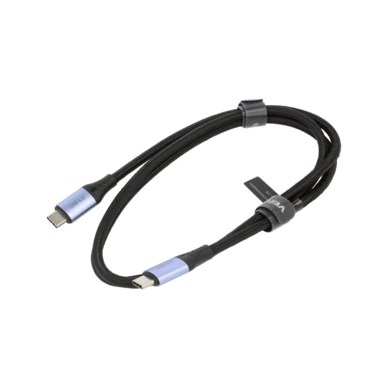 Cablu; USB 4.0; USB C mufă,din ambele părţi; nichelat; 1m; negru
