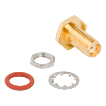 Conector: SMA; soclu; mamă; drept; 50Ω; lipire; PTFE; aurit; alamă