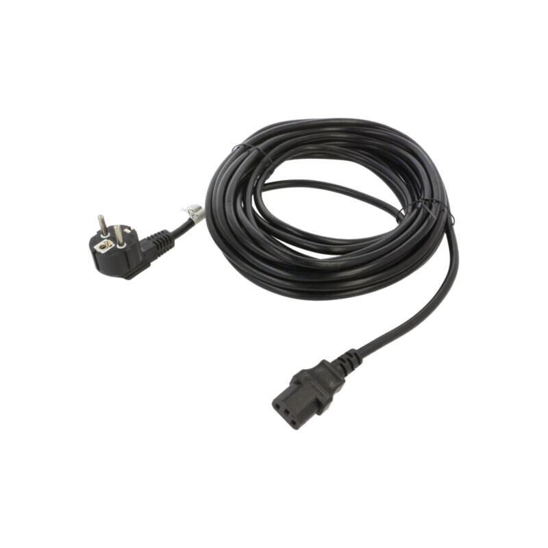 Cablu; CEE 7/7 (E/F) ştecăr în unghi,IEC C13 mamă; PVC; negru Cablu; CEE 7/7 (E/F) ştecăr în unghi,IEC C13 mamă; PVC; negru