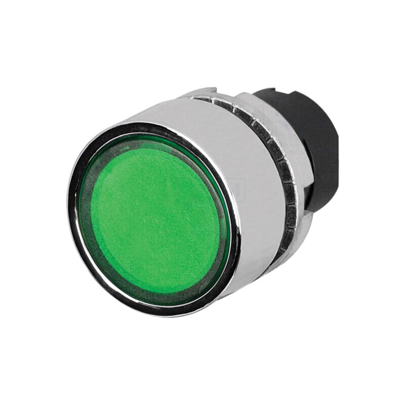 Comutator: acţionat prin apăsare; 22mm; Poz.i stab: 2; verde; IP65