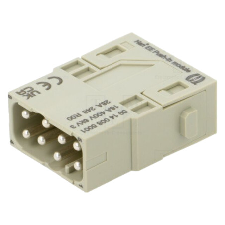 Conector: HDC; modul; tată; Han-Modular®; PIN: 8; push-in; 16A; 400V