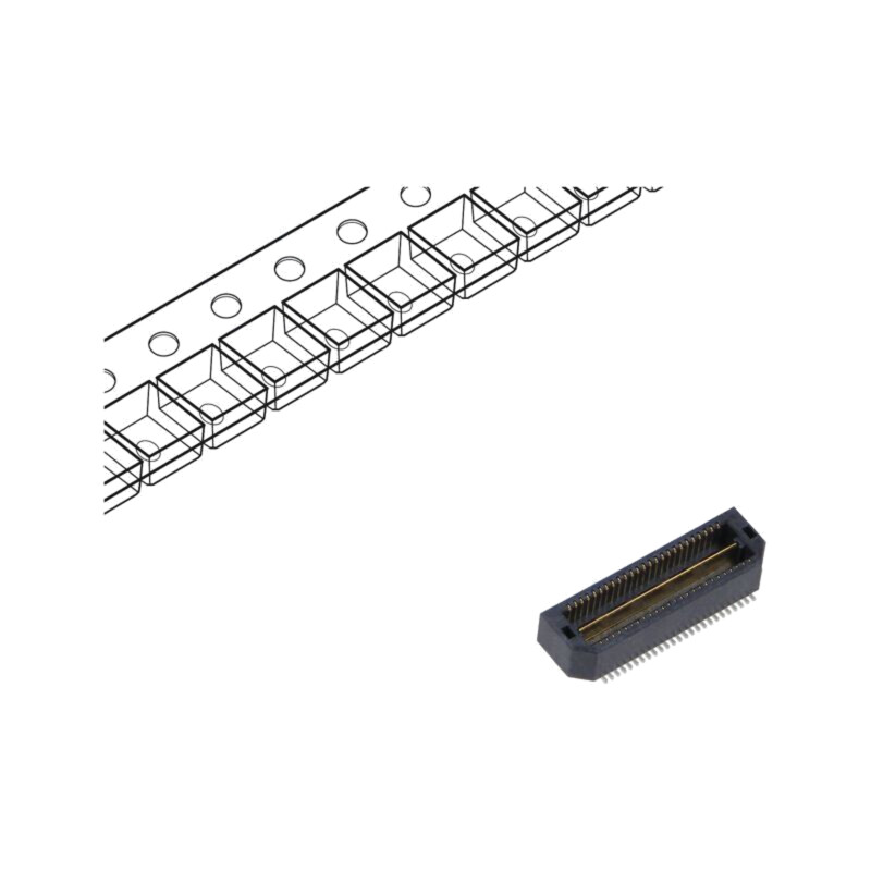 Conector: PCB-PCB; tată; PIN: 50; 0,635mm; QTS; aurit; SMT; soclu