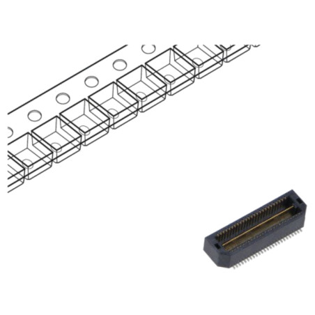 Conector: PCB-PCB; tată; PIN: 50; 0,635mm; QTS; aurit; SMT; soclu