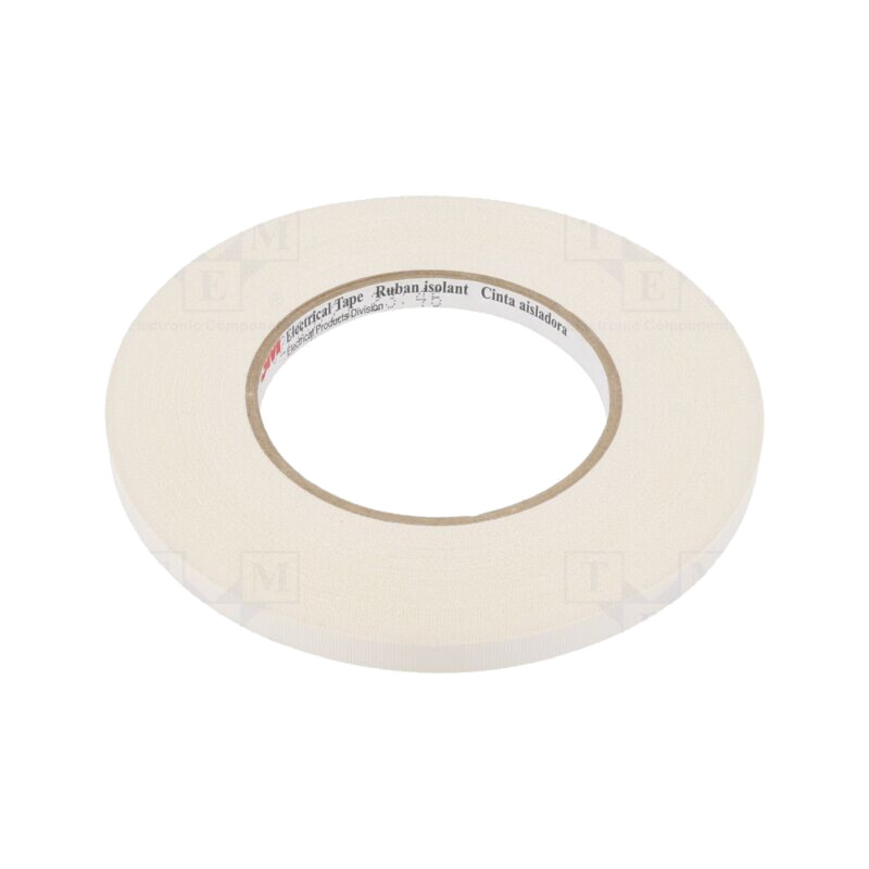 Bandă: electroizolantă; W: 9mm; L: 55m; Thk: 0,177mm; albă; 5%; 3kV