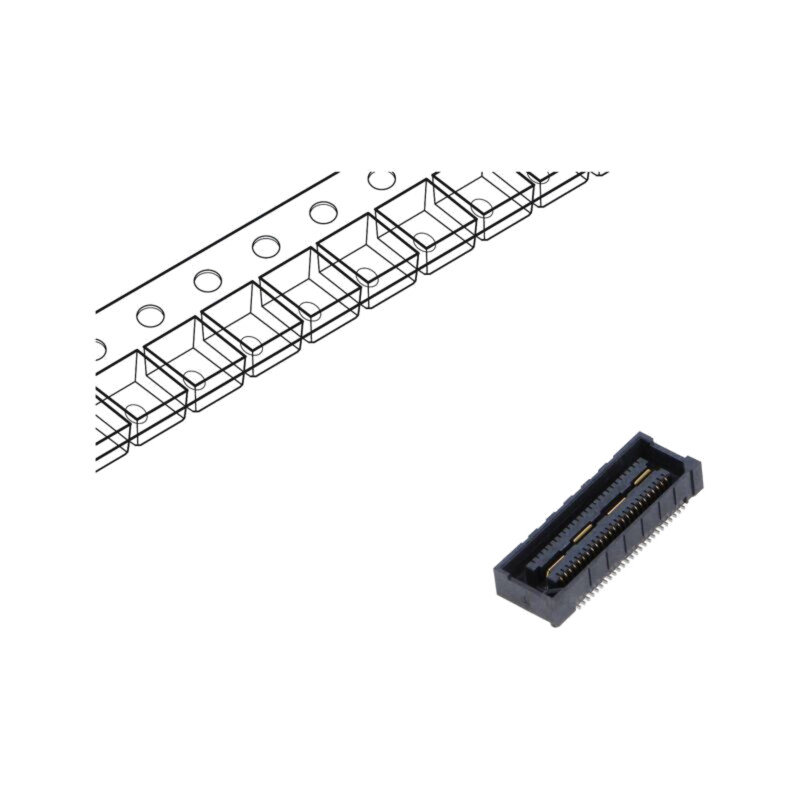 Conector: PCB-PCB; mamă; PIN: 50; 0,635mm; QSS; aurit; SMT; soclu