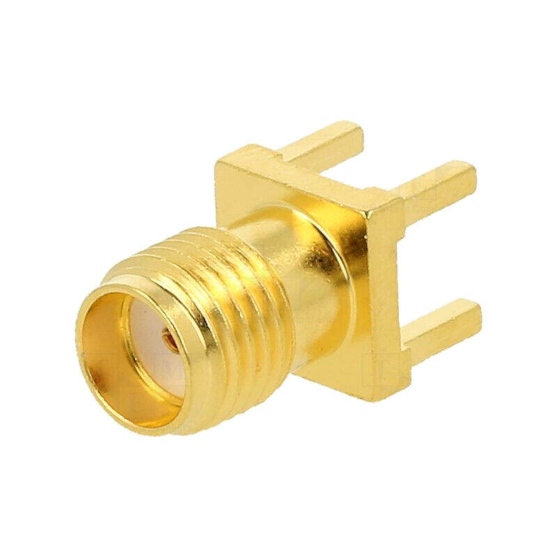 Conector: SMA; mufă; mamă; drept; 50Ω; SMT; pe cablu; PTFE; aurit