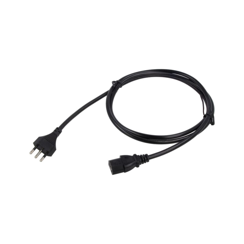 Cablu; 3x1mm2; CEI 23-50 (L) mufă,IEC C13 mamă; PVC; 1,8m; negru