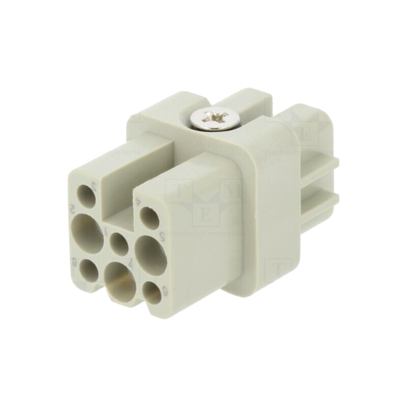 Conector: HDC; mamă; HD; PIN: 8; dimensiune 1; fără contacte; 10A