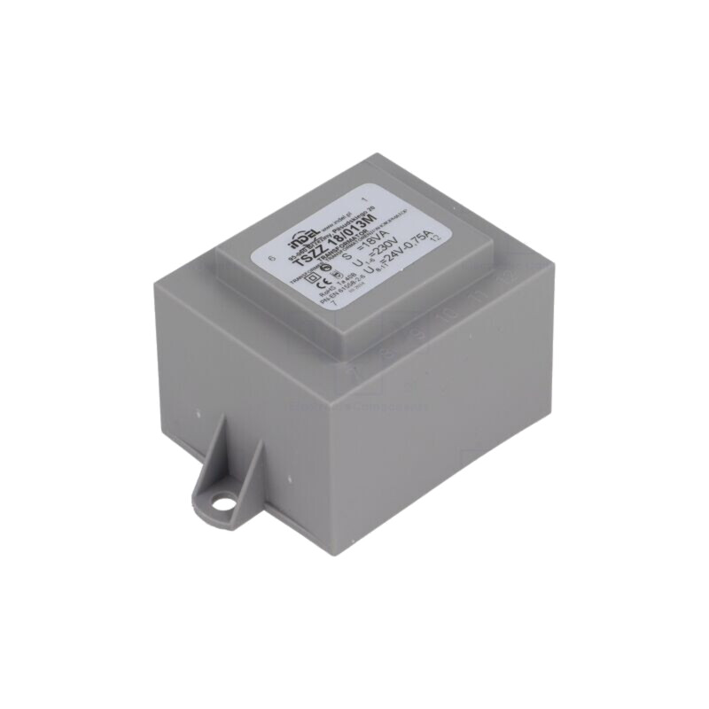 Transformator: încapsulat; 18VA; 230VAC; 24V; 750mA; PCB; IP00