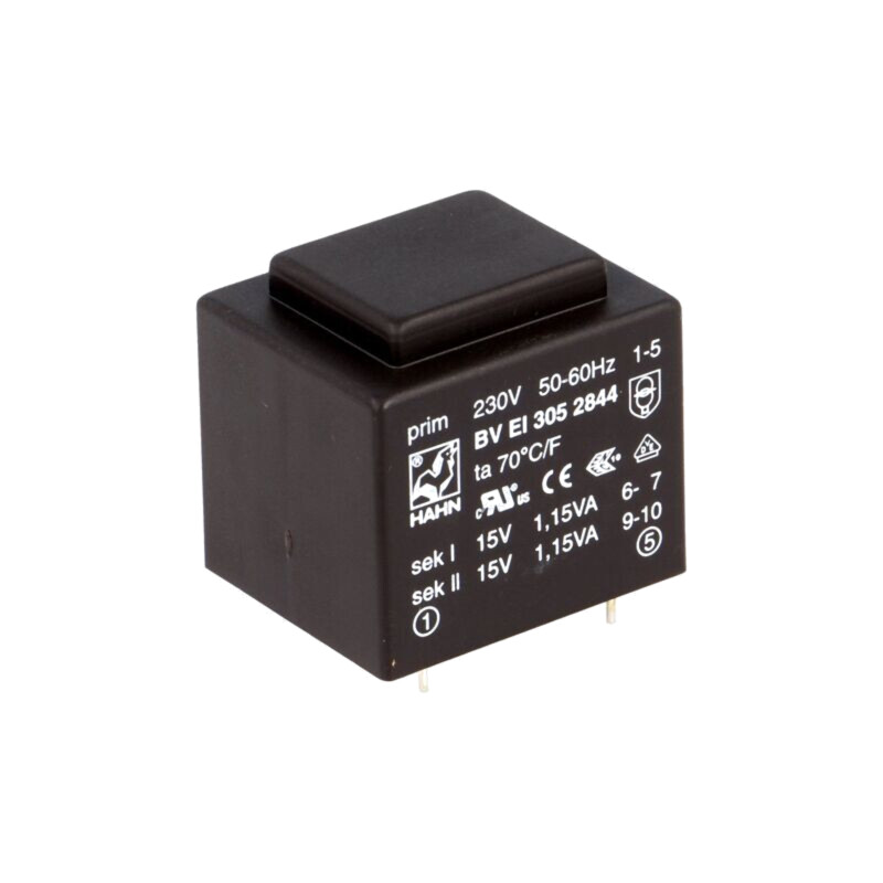 Transformator: încapsulat; 2,3VA; 230VAC; 15V; 15V; 76mA; 76mA; PCB