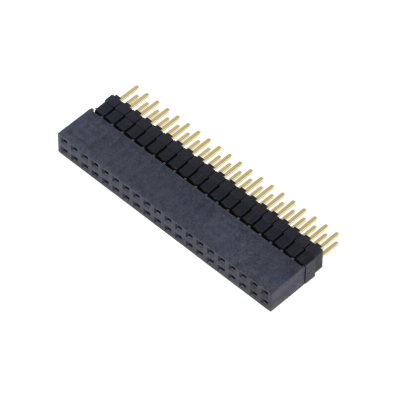 Conector: şiruri pini; tată; PIN: 40; 2,54mm; aurit; THT; soclu Conector: şiruri pini; tată; PIN: 40; 2,54mm; aurit; THT; soclu