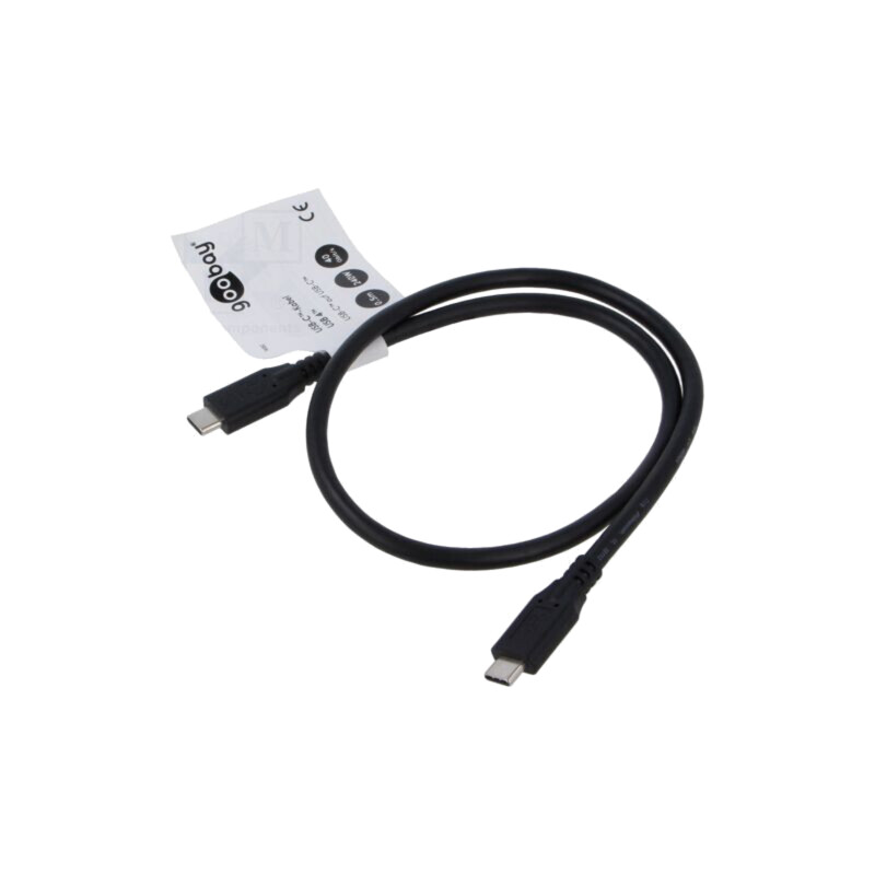 Cablu; USB 4.0; USB C mufă,din ambele părţi; 0,5m; negru; 40Gbps Cablu; USB 4.0; USB C mufă,din ambele părţi; 0,5m; negru; 40Gbps