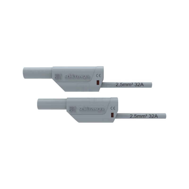 Cablu de măsurare; 32A; mufă banană 4 mm,din ambele părţi; gri