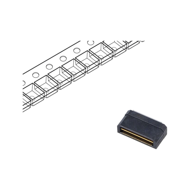 Conector: PCB-PCB; tată; PIN: 60; 0,5mm; QTH; aurit; SMT; soclu; 2A