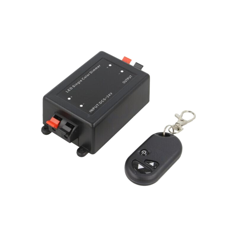 Controler LED; variaţie intensitate lumină; Ch: 1; 8A; neagră Controler LED; variaţie intensitate lumină; Ch: 1; 8A; neagră