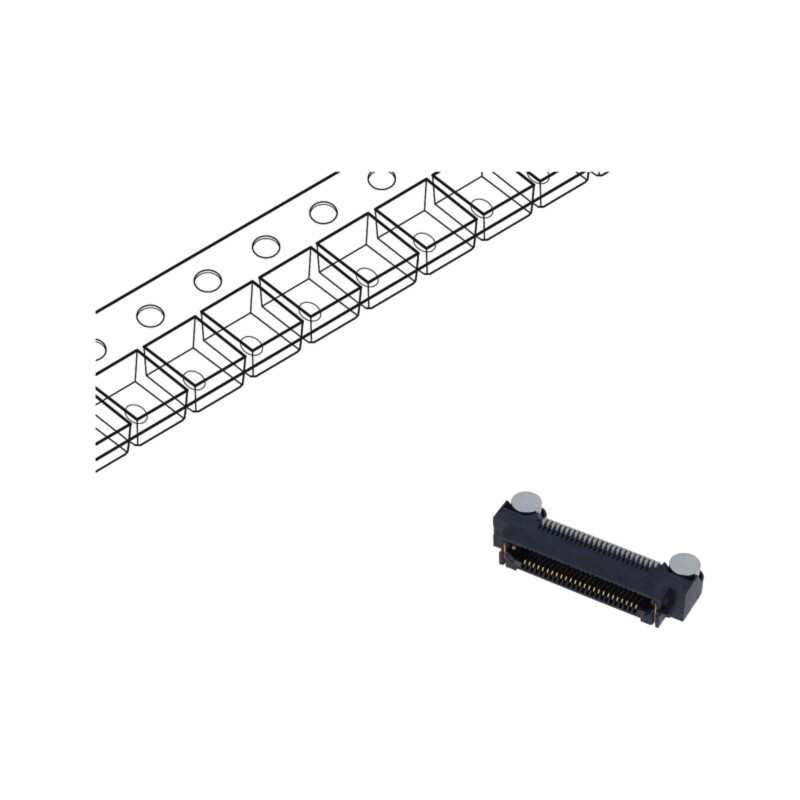 Conector: PCB-PCB; mamă; PIN: 50; 0,8mm; ERF8; aurit; SMT; soclu; 1,4A