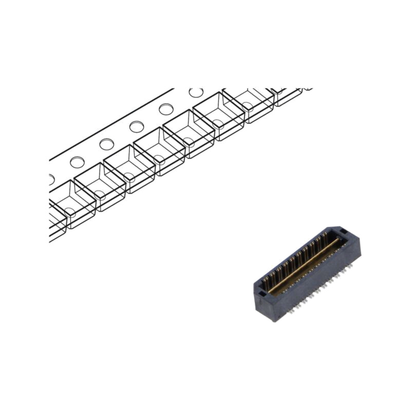 Conector: PCB-PCB; tată; PIN: 40; 0,5mm; QTH; aurit; SMT; soclu; 2A