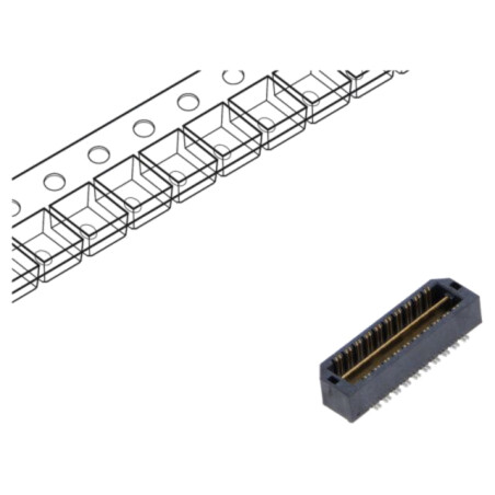 Conector: PCB-PCB; tată; PIN: 40; 0,5mm; QTH; aurit; SMT; soclu; 2A