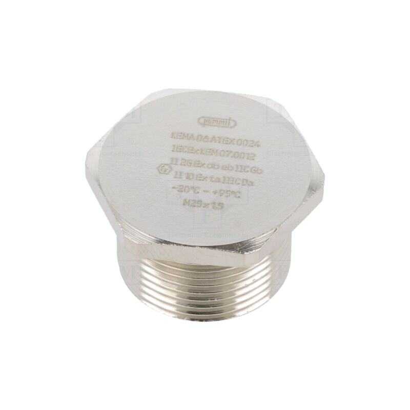 Capac de protecţie; M25; 1,5; IP68; alamă; Acoperire: nichel