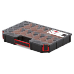 Container: colectiv; cu partiții; neagră; joasă; 390x284x60mm