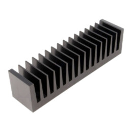 Radiator: extrudat; cu aripioare; neagră; L: 37,5mm; W: 160mm