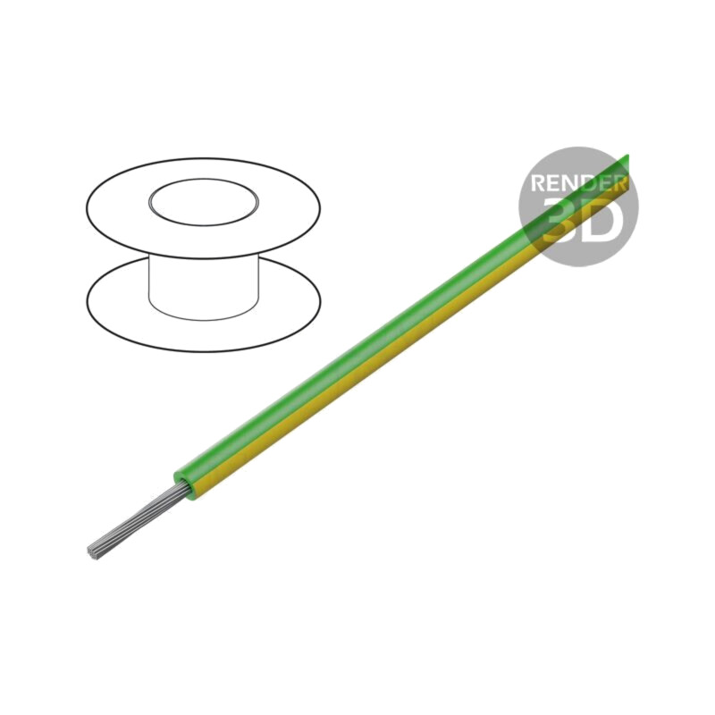 Cablu; ÖLFLEX® HEAT 260 SC; 1x10AWG; litat; Cu; PTFE; verde-galben