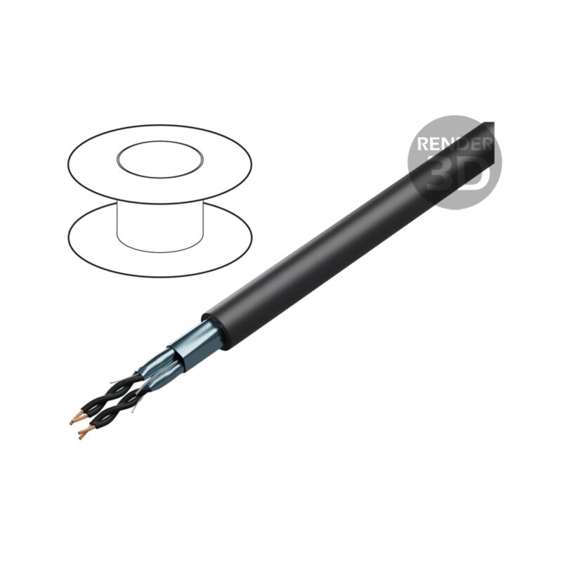 Cablu; BiT 1000 2(ST) H; 8x2x0,5mm2; LSZH; negru; 600V,1kV