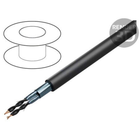 Cablu; BiT 1000 2(ST) H; 8x2x0,5mm2; LSZH; negru; 600V,1kV