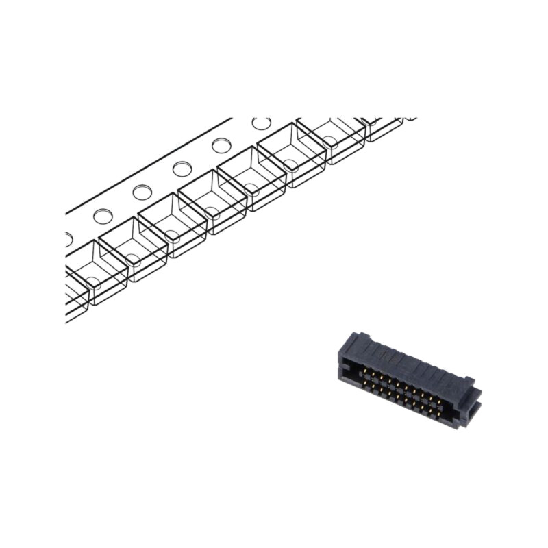 Conector: PCB-PCB; mamă; PIN: 40; 1,27mm; SEAF; aurit; THT; soclu