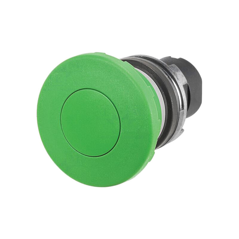 Comutator: acţionat prin apăsare; 22mm; Poz.i stab: 1; verde; fără