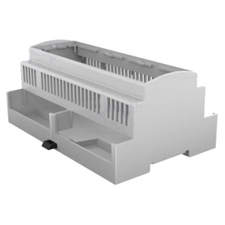 Carcasă: pentru şină DIN; Y: 90,5mm; X: 142,3mm; Z: 62mm; gri