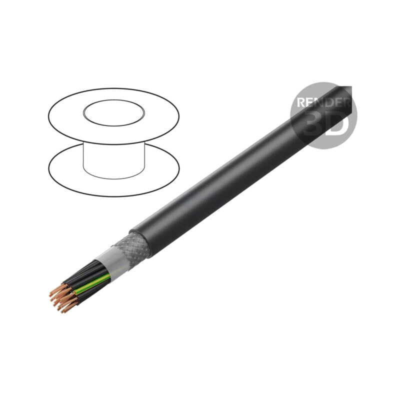Cablu; ÖLFLEX® ROBUST 215C; 18G0,5mm2; negru; 300V,500V; CPR: Fca