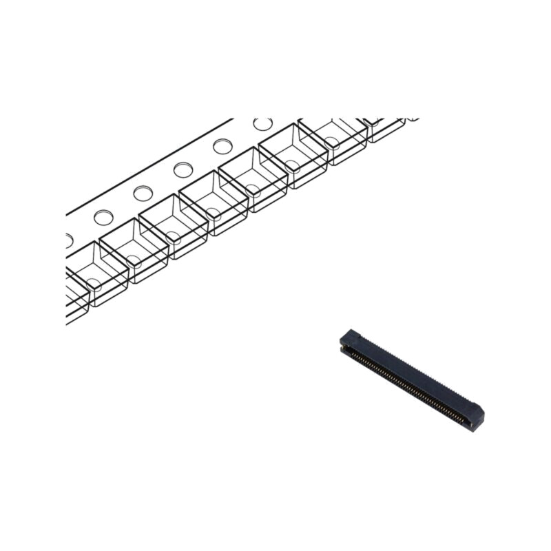 Conector: PCB-PCB; mamă; PIN: 100; 0,8mm; ERF8; aurit; SMT; soclu