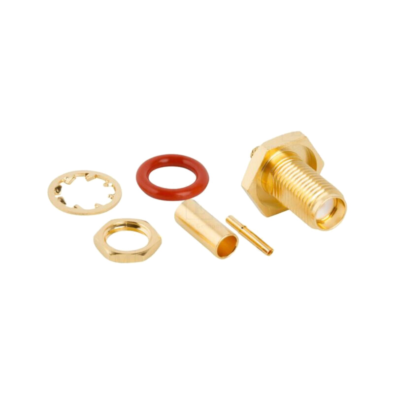 Conector: SMA; soclu; mamă; drept; 50Ω; lipire,crimpat; PTFE; aurit