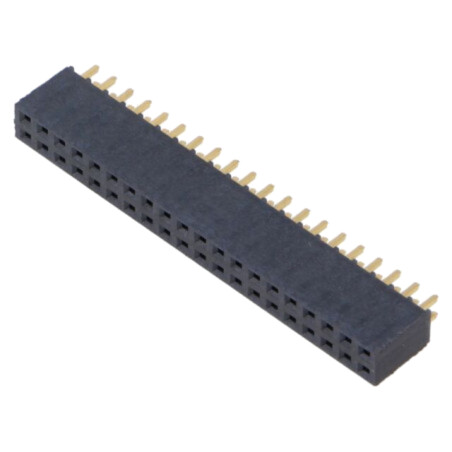 Conector: şiruri pini; mamă; PIN: 40; 2,54mm; aurit; THT; soclu