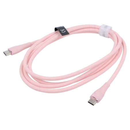 Cablu; USB 2.0; USB C mufă,din ambele părţi; nichelat; 1,5m; roz