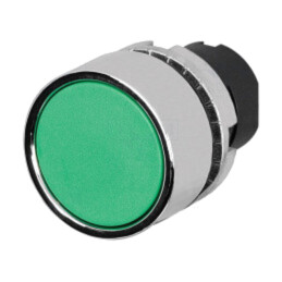Comutator: acţionat prin apăsare; 22mm; Poz.i stab: 1; verde; fără
