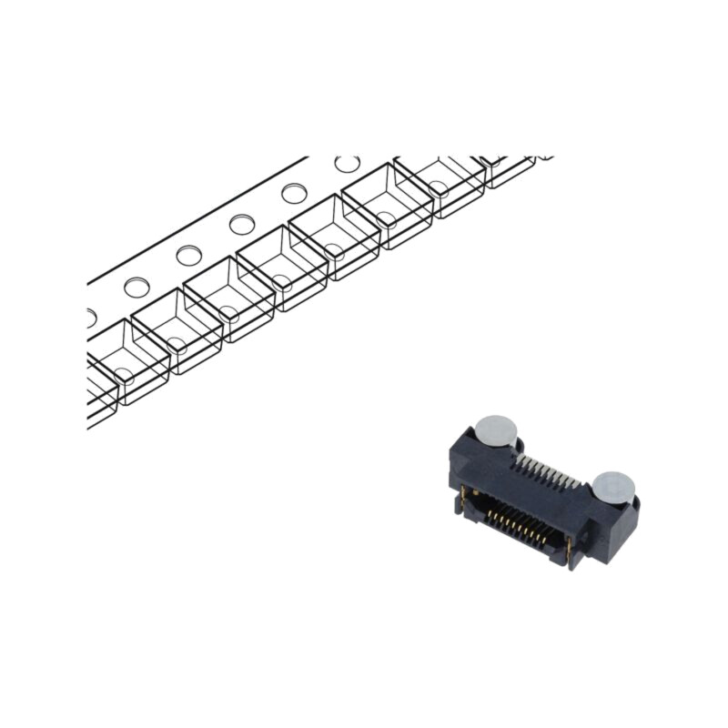 Conector: PCB-PCB; mamă; PIN: 20; 0,8mm; ERF8; aurit; SMT; soclu; 1,4A