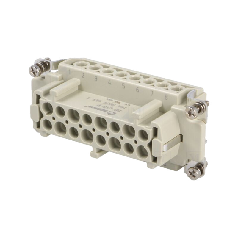 Conector: HDC; inserturi de contact; mamă; DE; PIN: 16; 16+PE; 16A